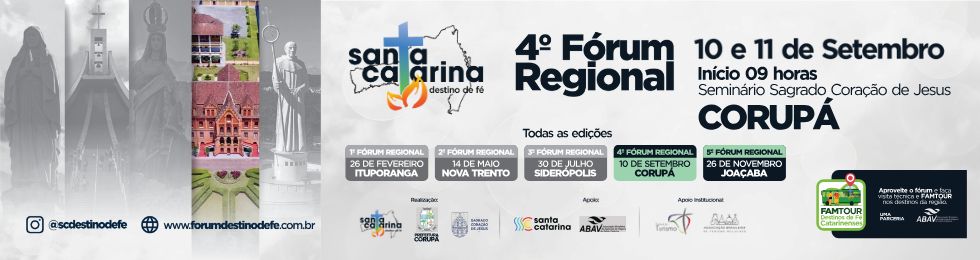 Banner do 4º Fórum Regional SC Destino de Fé - Corupá